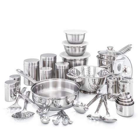 kitchen box set steel|36 Pc. Kitchen in a Box Stainless Steel Cookware Set.